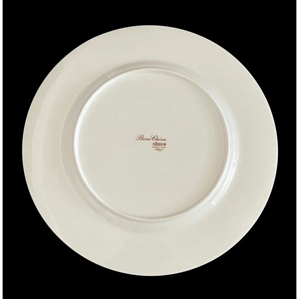 Set Of 2 Vintage Mikasa‎ Narumi Oberlin Gold Rimmed 10-5/8” Dinner Plates